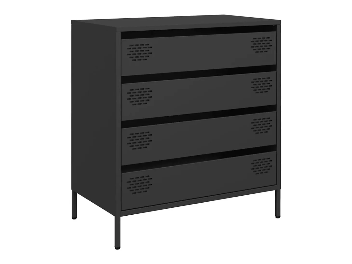 Aparador negro 68x39x73,5 cm acero laminado en frío