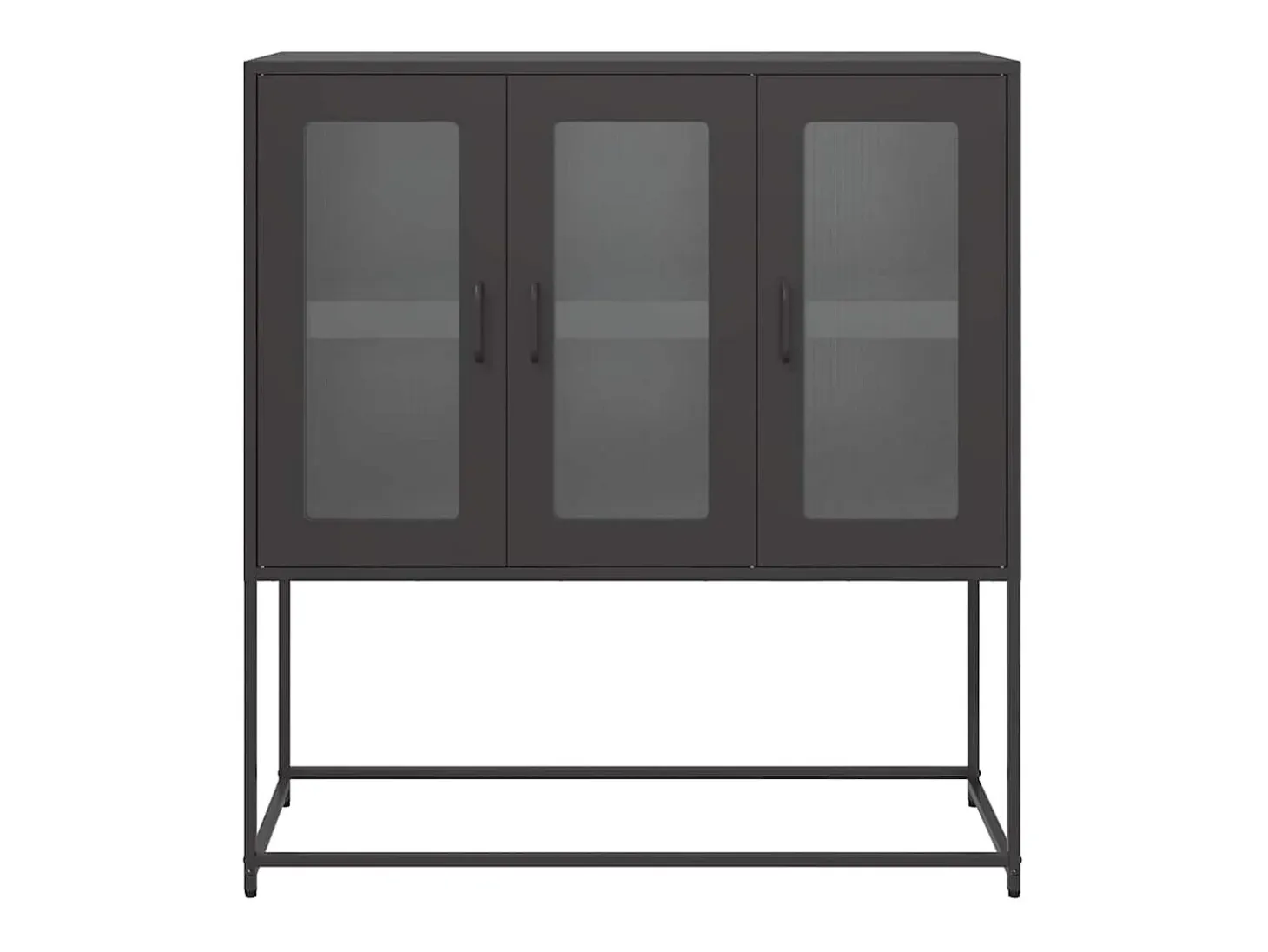 Aparador negro 100,5x39x107 cm acero laminado en frío
