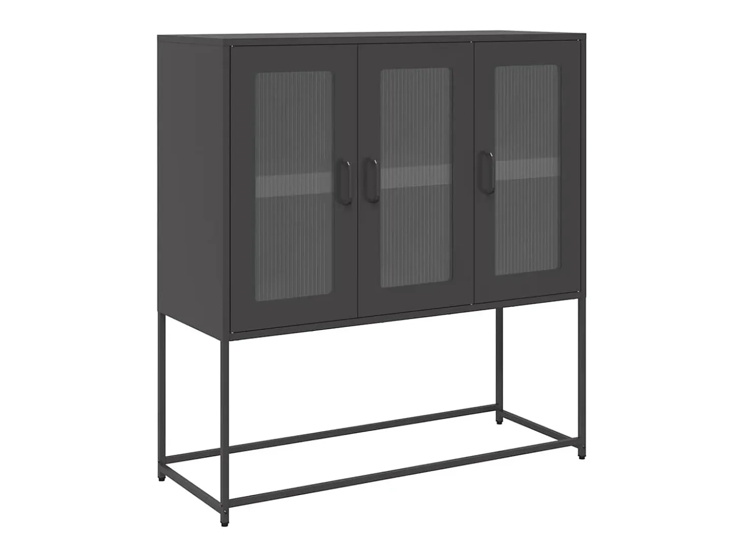 Aparador negro 100,5x39x107 cm acero laminado en frío