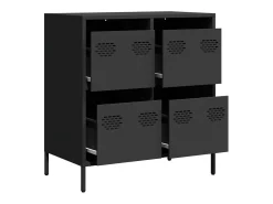 Aparador negro 68x39x73,5 cm acero laminado en frío