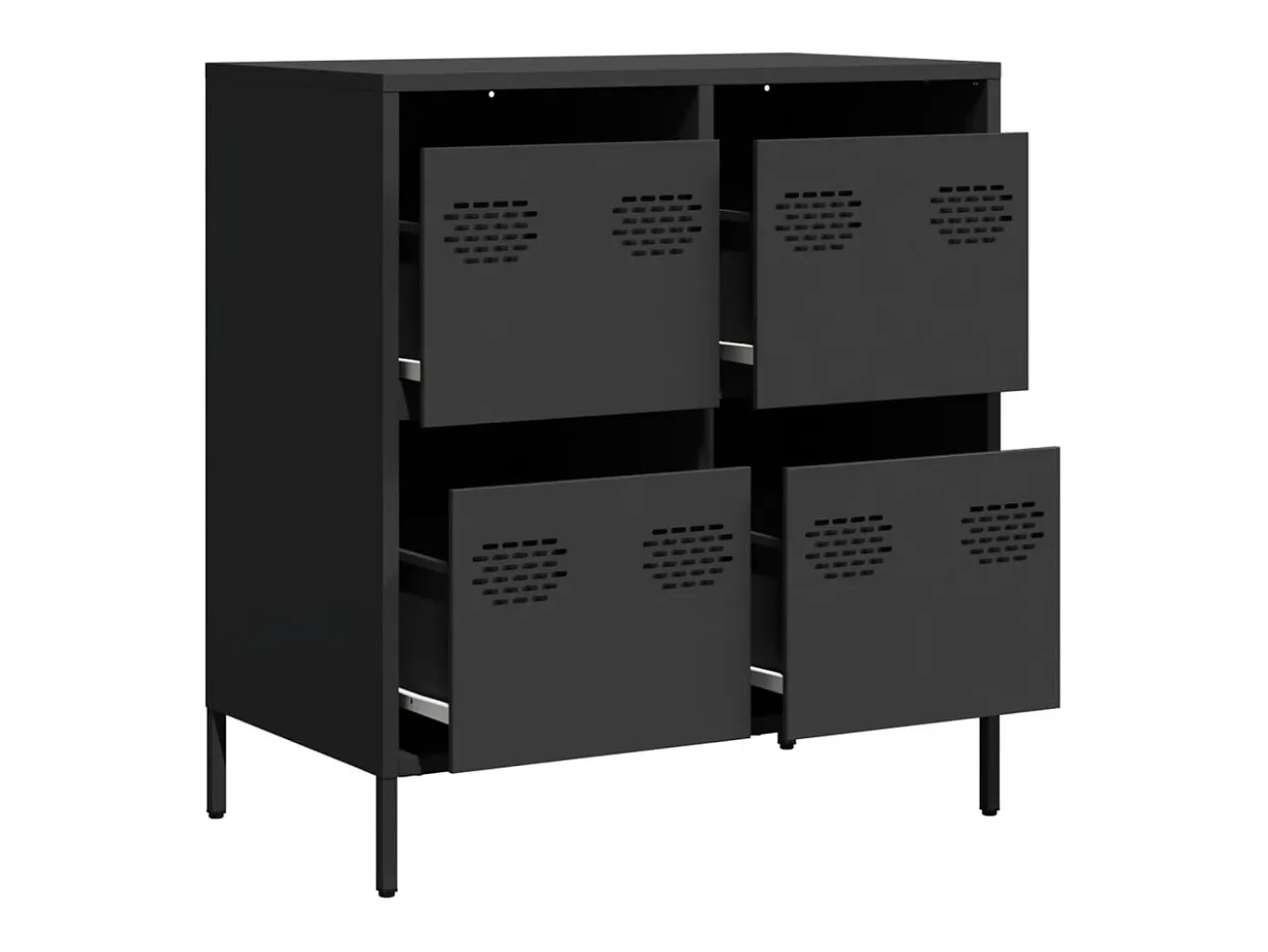 Aparador negro 68x39x73,5 cm acero laminado en frío