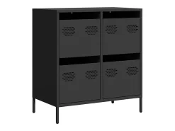 Aparador negro 68x39x73,5 cm acero laminado en frío