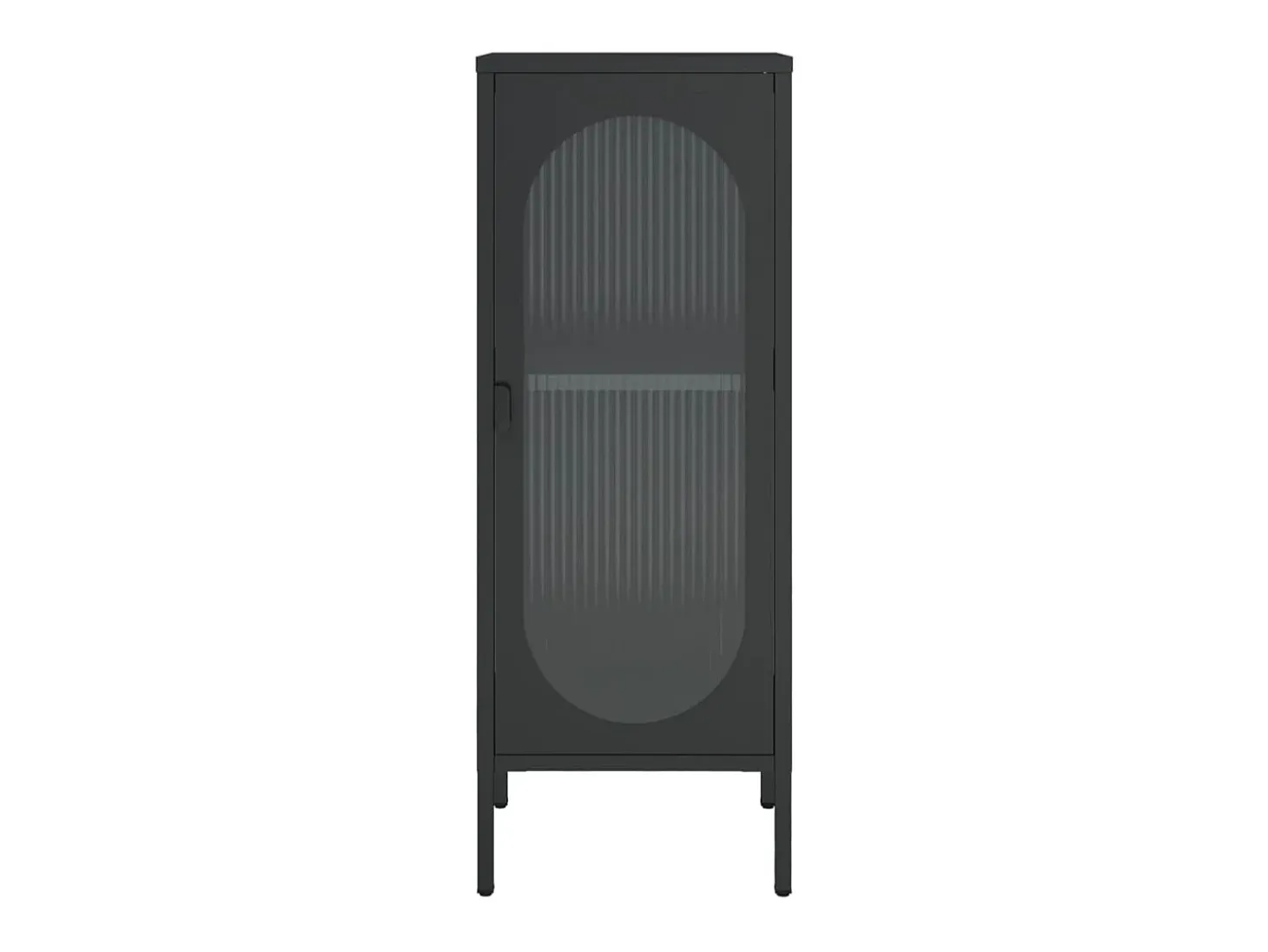 Aparador negro 40x35x105 cm cristal y acero