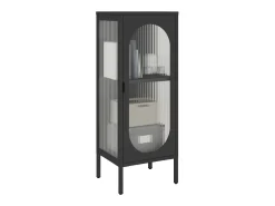 Aparador negro 40x35x105 cm cristal y acero