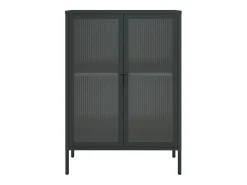 Aparador negro 75x35x105 cm cristal y acero