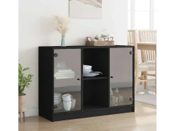 Aparador negro 102x37x75,5 cm madera contrachapada