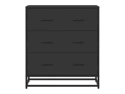 Aparador negro 68x35x76 cm madera contrachapada y metal