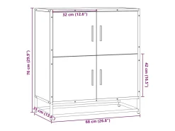 Aparador negro 68x35x76 cm madera contrachapada