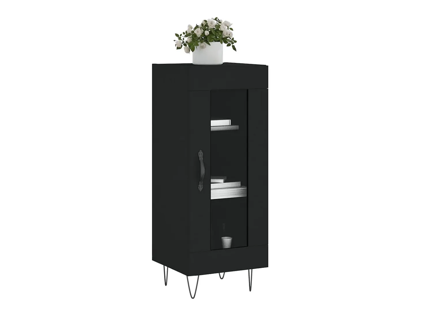 Aparador negro 34,5x34x90 cm Madera de ingeniería