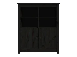 Aparador Negro 83x41,5x100 cm Madera Maciza de Pino