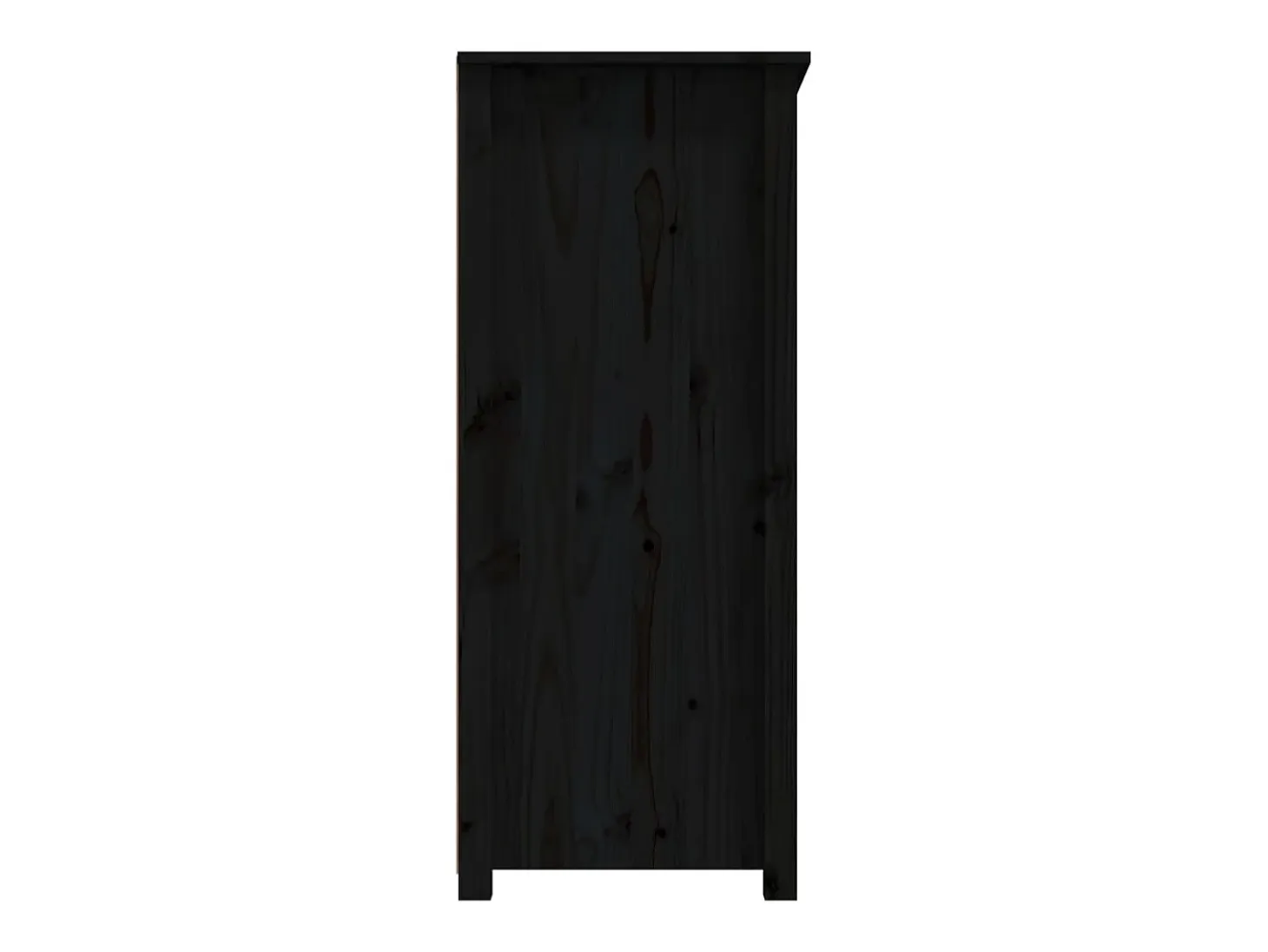 Aparador Negro 83x41,5x100 cm Madera Maciza de Pino