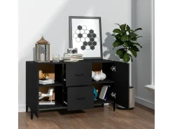 Aparador negro 100x36x60 cm madera de ingeniería