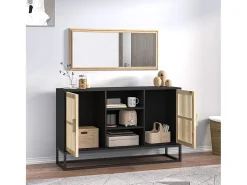 Aparador negro 105x30x65 cm madera de ingeniería