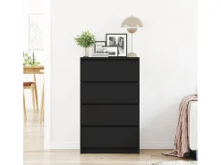 Aparador negro 60x35x98,5 cm Madera de ingeniería