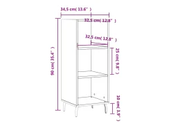 Aparador negro 34,5x32,5x90 cm madera de ingeniería