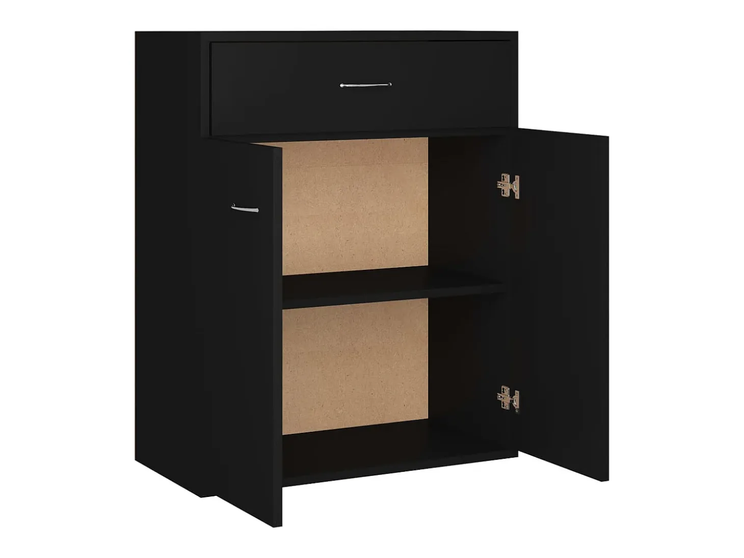 Aparador negro 60x30x75 cm madera de ingeniería