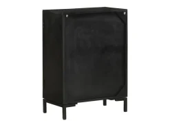 Aparador negro 55x30x77 cm madera maciza de mango y hierro