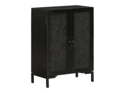 Aparador negro 55x30x77 cm madera maciza de mango y hierro
