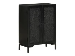 Aparador negro 55x30x77 cm madera maciza de mango y hierro