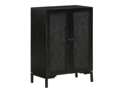 Aparador negro 55x30x77 cm madera maciza de mango y hierro