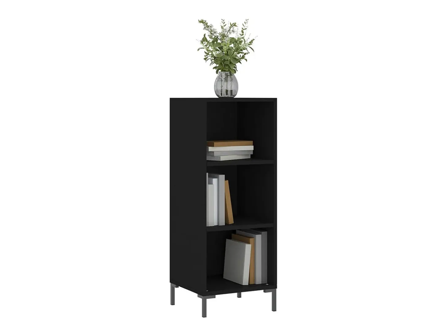 Aparador negro 34,5x32,5x90 cm madera de ingeniería