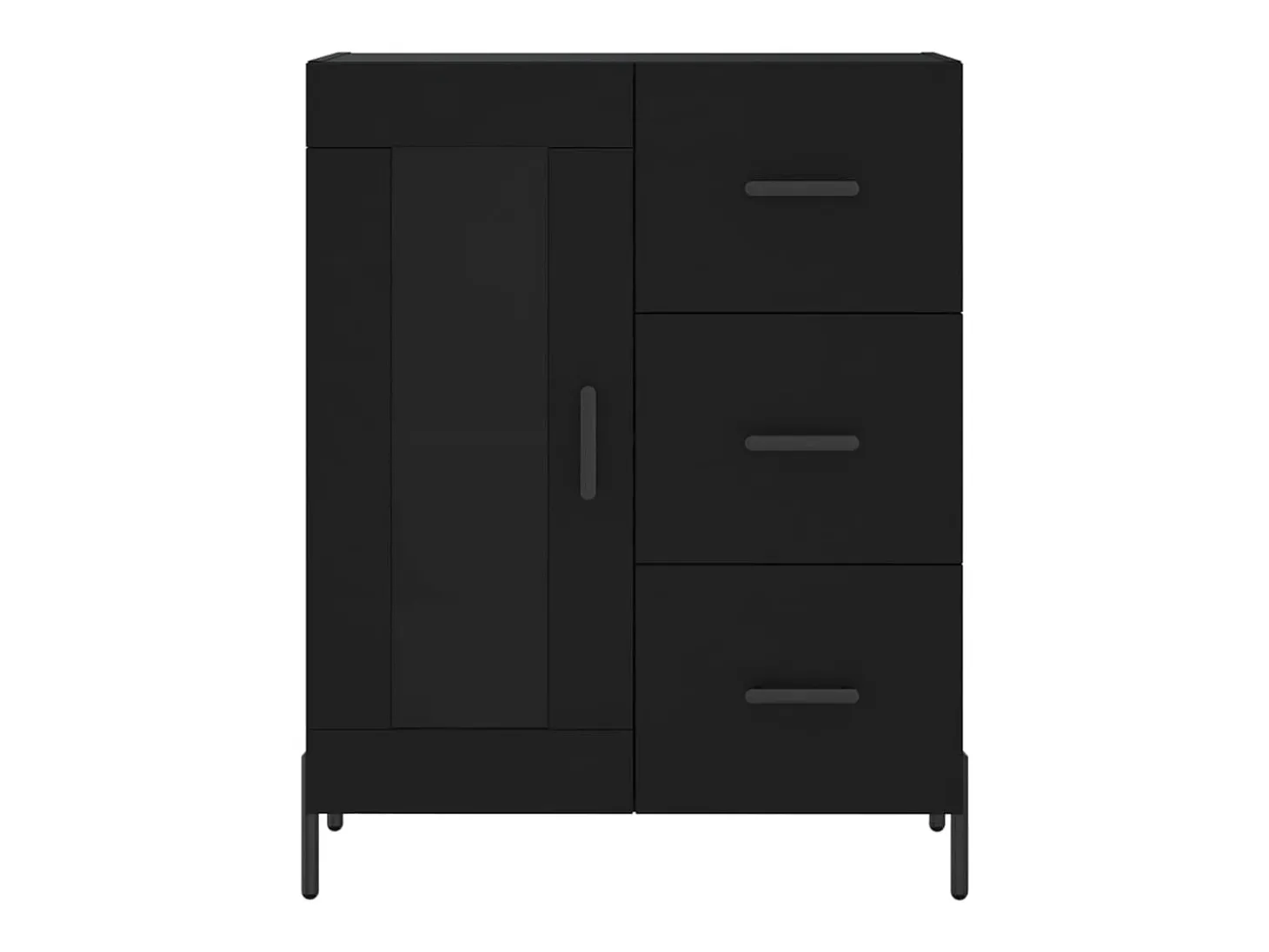 Aparador negro 69,5x34x90 cm madera de ingeniería