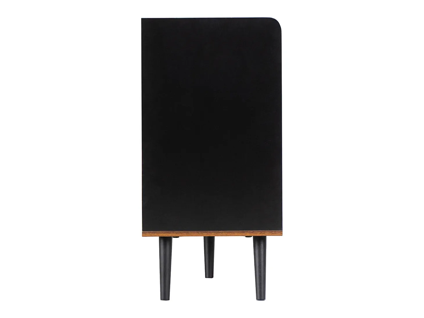 Aparador negro y color madera, con 3 cajones y 2 puertas, tiradores metálicos, para dormitorio y salón
