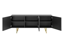 Aparador negro y dorado 3 puertas 160 cm OZEN