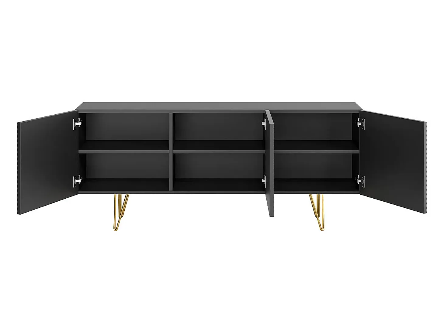 Aparador negro y dorado 3 puertas 160 cm OZEN
