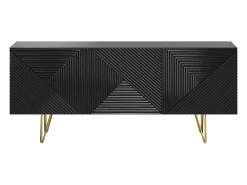 Aparador negro y dorado 3 puertas 160 cm OZEN