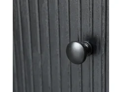 Aparador Negro y Madera 120 cm - Estilo moderno, 2 puertas y 3 cajones