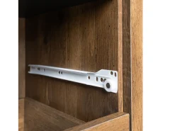 Aparador Negro y Madera 120 cm - Estilo moderno, 2 puertas y 3 cajones