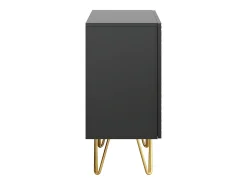 Aparador negro y metal dorado 2 puertas 107 cm OZEN