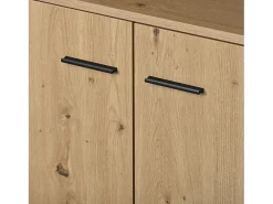Aparador negro-marrón con 3 puertas y 3 cajones 150 x 35 x 75,9 cm, tablero de partículas
