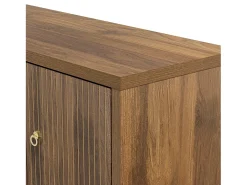 Aparador nogal 147×40×80 cm con 4 puertas, divisiones regulables Retro y elegante Almacenaje multifuncional