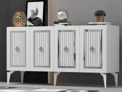 Aparador Nora Blanco Plata 150x40x79 cm