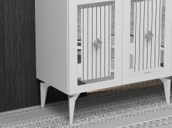 Aparador Nora Blanco Plata 150x40x79 cm