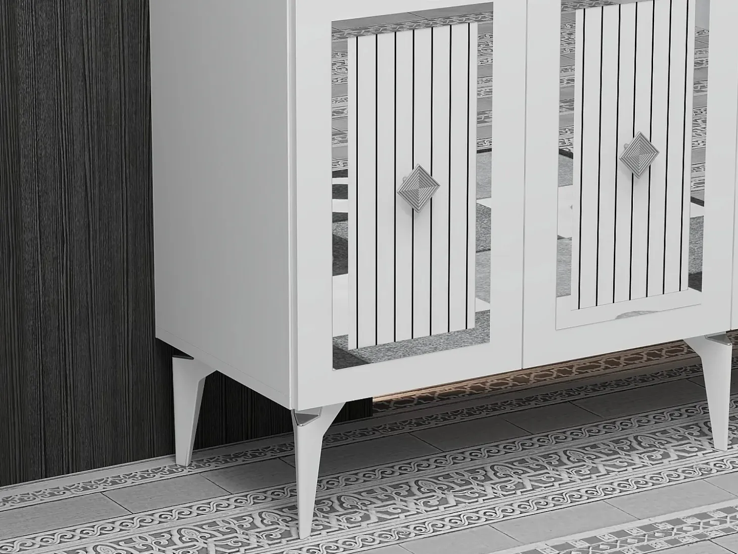 Aparador Nora Blanco Plata 150x40x79 cm