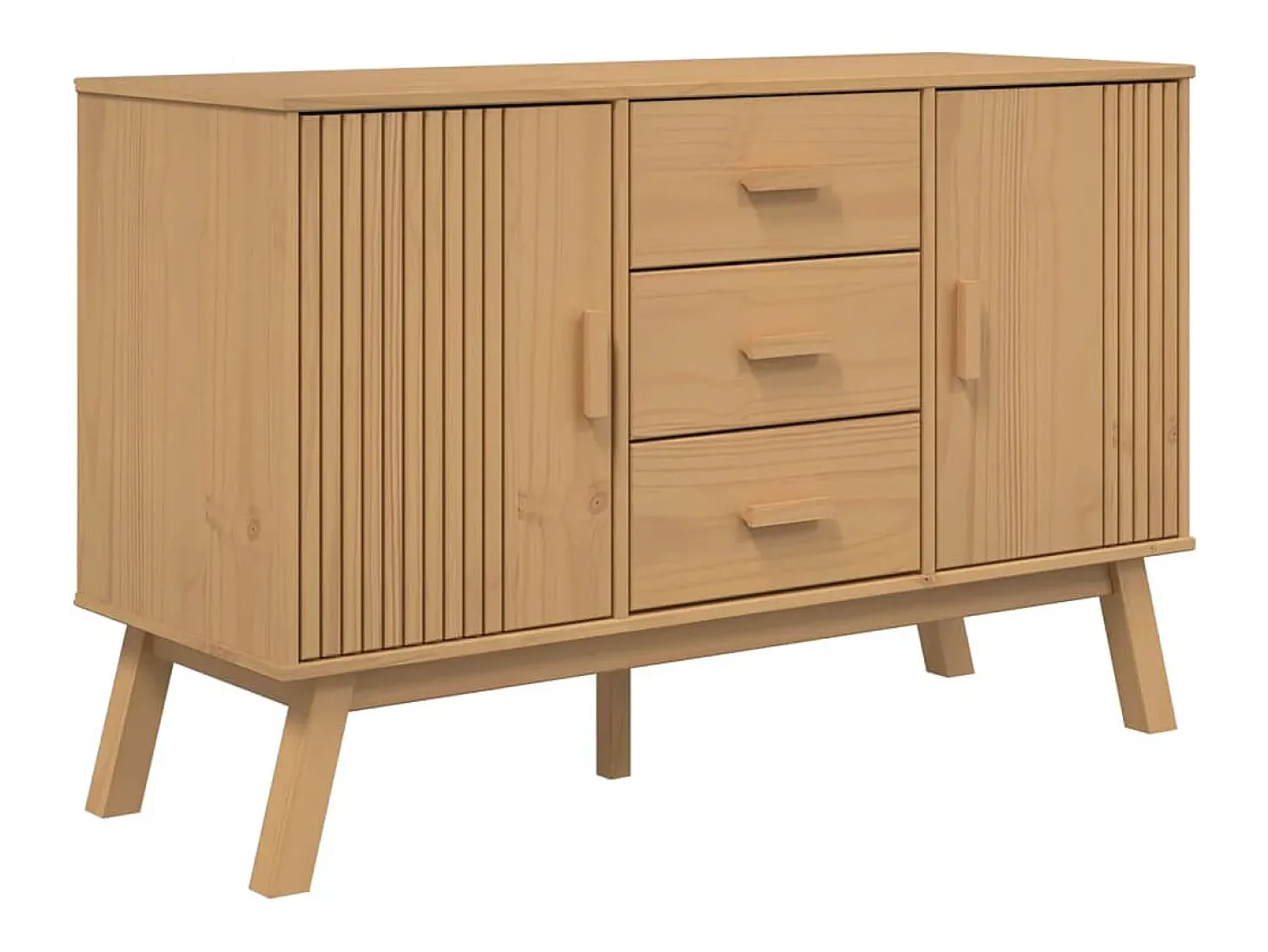 Aparador OLDEN madera maciza de pino marrón 114x43x73,5 cm ES750026