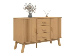 Aparador OLDEN madera maciza de pino marrón 114x43x73,5 cm ES750026