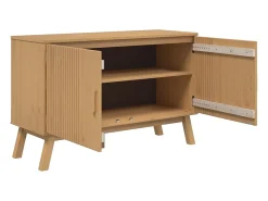 Aparador OLDEN madera maciza de pino marrón 114x43x73,5 cm