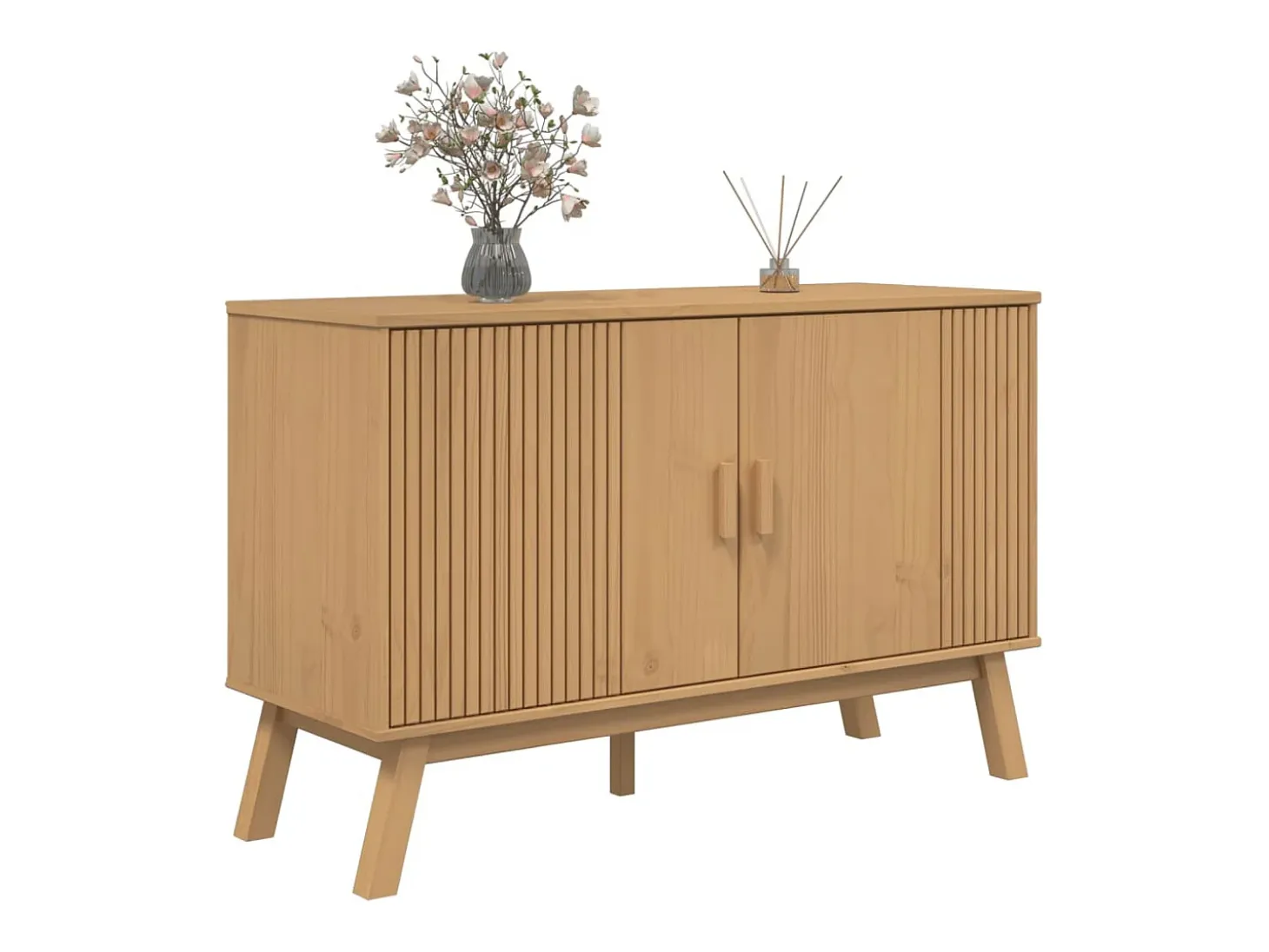 Aparador OLDEN madera maciza de pino marrón 114x43x73,5 cm