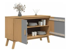 Aparador OLDEN madera maciza pino gris y marrón 114x43x73,5 cm