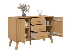 Aparador OLDEN marrón 114x43x73,5 cm madera maciza de pino