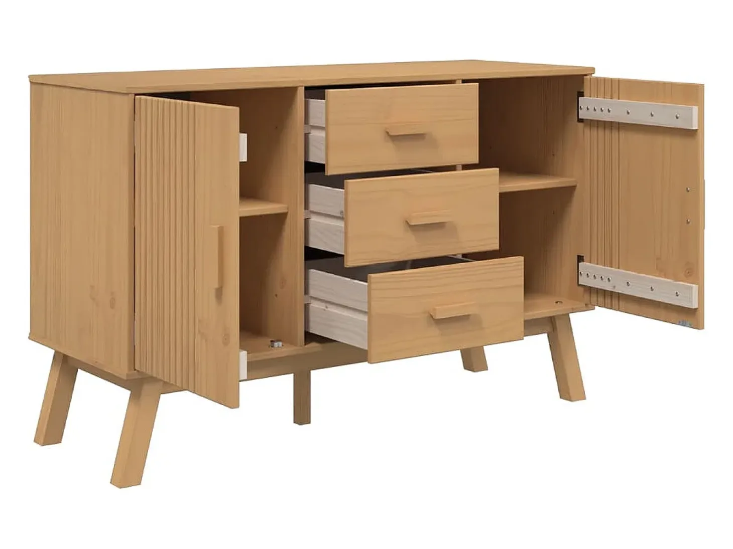 Aparador OLDEN marrón 114x43x73,5 cm madera maciza de pino
