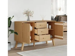 Aparador OLDEN marrón 114x43x73,5 cm madera maciza de pino