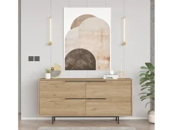 Aparador On3-S color nogal 160x44.5x74.3 cm