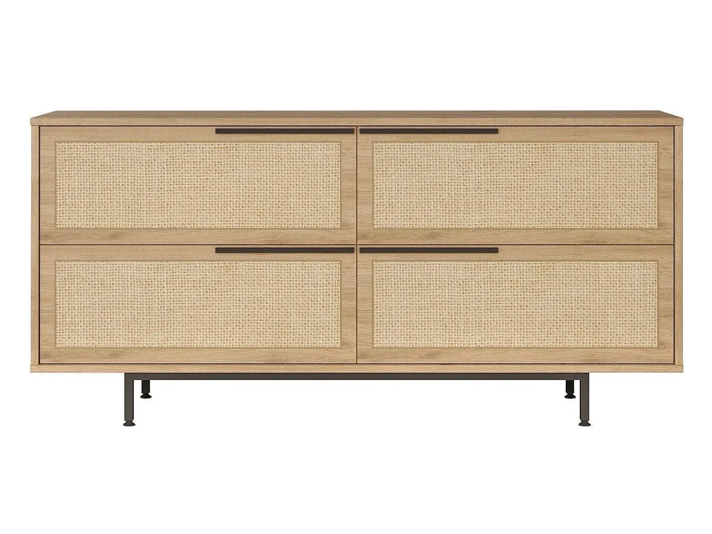 Aparador On3-Su color nogal color roble 160x44.5x74.3 cm