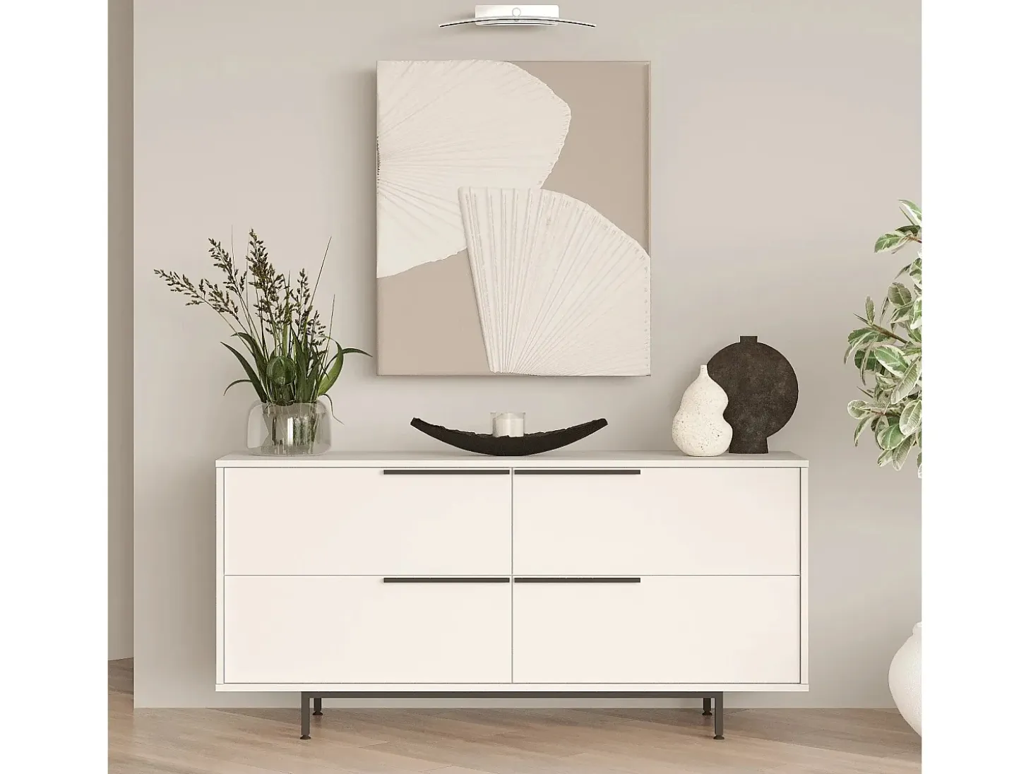 Aparador On3-W Blanco 160x44.5x74.3 cm