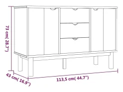 Aparador OTTA 113,5x43x73 cm Madera maciza de pino